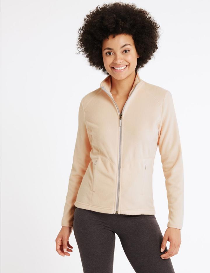 Marks & Spencer Funnel Neck Fleece Jacket Light Peach