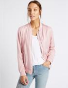 Marks & Spencer 2 Pocket Slinky Bomber Jacket Blush Pink