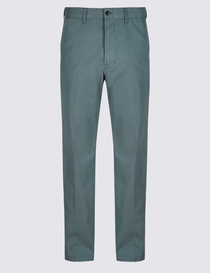 Marks & Spencer Super Lightweight Regular Fit Chinos Mid Blue