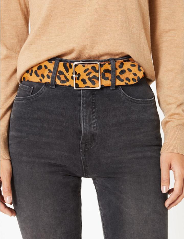 Marks & Spencer Leather Animal Print Waist Belt