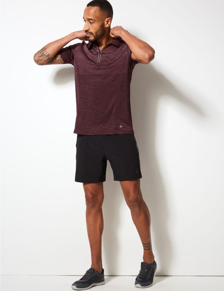 Marks & Spencer Active Polo Shirt Wine Mix