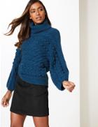 Marks & Spencer Wool Blend A-line Mini Skirt Black