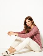 Marks & Spencer Tencel Long Sleeve Shirt Dark Raspberry