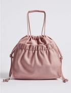 Marks & Spencer Faux Leather Slouchy Shopper Bag Pale Pink