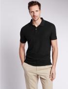 Marks & Spencer Slim Fit Pure Cotton Polo Shirt Black