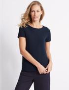 Marks & Spencer Ripple Textured Short Sleeve T-shirt Navy Mix