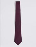 Marks & Spencer Pure Silk Floral Tie & Pocket Square Set Cerise