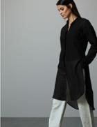 Marks & Spencer Sheer Layering Longline Shirt Black