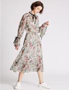 Marks & Spencer Floral Print Long Sleeve Maxi Dress Multi
