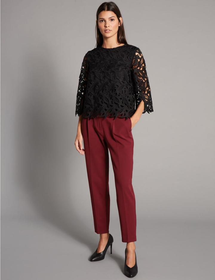 Marks & Spencer Tapered Leg Trousers Claret