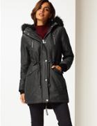 Marks & Spencer Metallic Zipped Parka With Stormwear&trade; Metallic