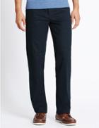 Marks & Spencer Straight Fit Trousers Navy