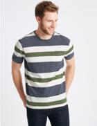 Marks & Spencer Pure Cotton Striped Top Grey
