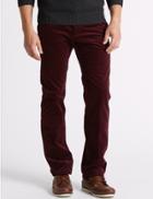 Marks & Spencer Straight Fit Corduroy With Stretch Burgundy