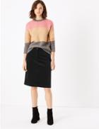 Marks & Spencer Cotton Rich A-line Skirt Black