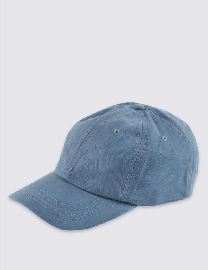 Marks & Spencer Pure Cotton Baseball Cap Blue