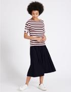 Marks & Spencer Pleated A-line Midi Skirt Pink