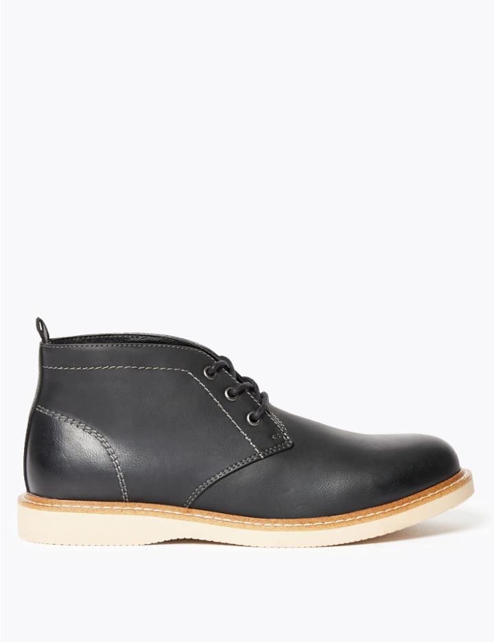 Marks & Spencer Lace Up Chukka Boots Charcoal