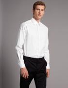 Marks & Spencer 2in Longer Cotton Rich Tailored Fit Shirt White