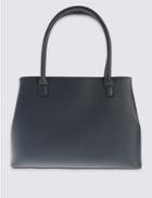 Marks & Spencer Faux Leather Zipped Tote Bag Navy