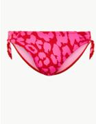 Marks & Spencer Animal Print Bikini Bottoms Pink Mix