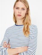 Marks & Spencer Pure Cotton Striped Regular Fit T-shirt Cream Mix