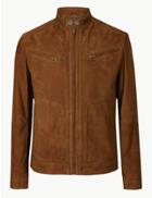 Marks & Spencer Suede Biker Jacket Tan