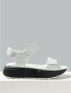Marks & Spencer Leather Flatform Two Band Sandals White Mix
