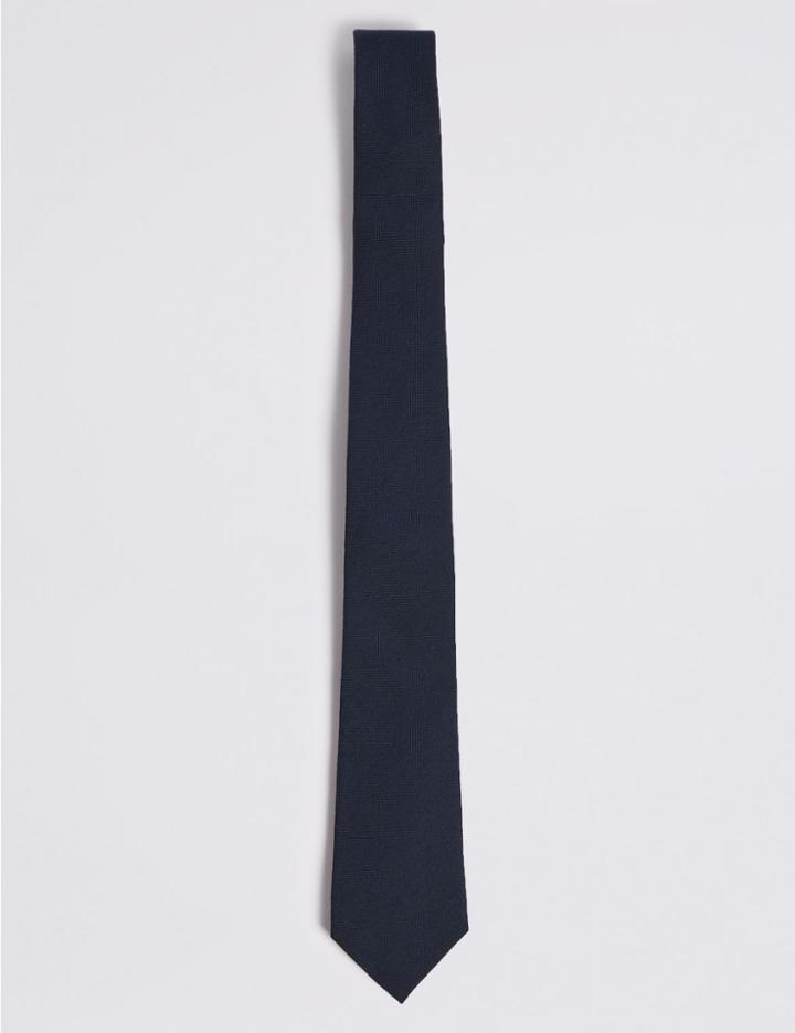 Marks & Spencer Wool Rich Textured Tie Navy