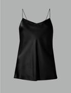 Marks & Spencer Silk Strappy Relaxed Fit Cami Black