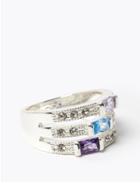 Marks & Spencer Silver Plated Gem Multi Band Ring Silver Mix