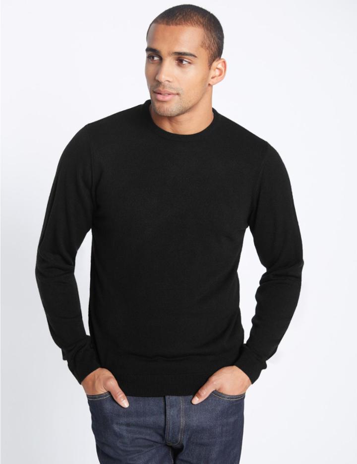 Marks & Spencer Cashmilon&trade; Crew Neck Jumper Black
