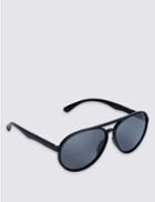 Marks & Spencer Plastic Polarised Aviator Sunglasses Black