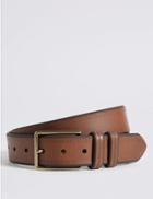 Marks & Spencer Leather Stitch Detail Casual Belt Brown