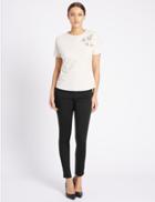 Marks & Spencer Sateen Skinny High Rise Cropped Jeans Black