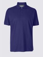 Marks & Spencer Pure Cotton Polo Shirt Dark Purple