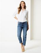 Marks & Spencer Mid Rise Relaxed Leg Jeans Light Indigo