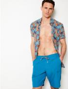Marks & Spencer Quick Dry Printed Swim Shorts Peacock