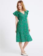 Marks & Spencer Petite Printed Swing Dress Green Mix