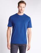 Marks & Spencer Pure Cotton Regular Fit T-shirt With Staynew&trade; Indigo