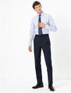 Marks & Spencer Tailored Fit Trousers With Stretch Navy