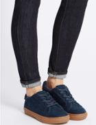 Marks & Spencer Fur Lace-up Trainers Navy