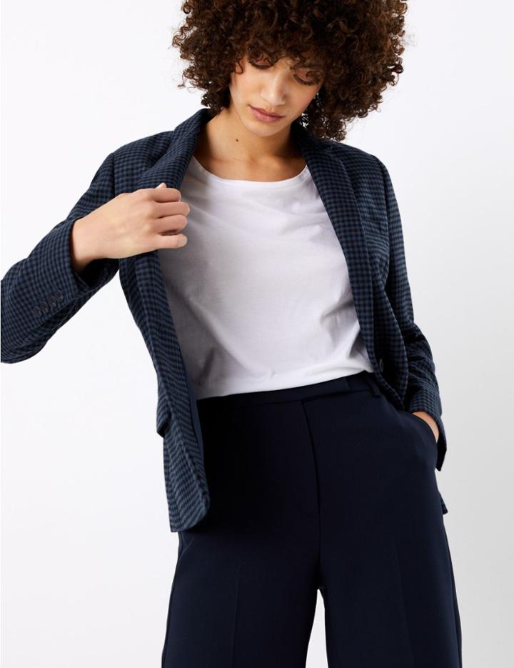 Marks & Spencer Checked Single Breasted Blazer