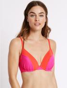 Marks & Spencer Colour Block Plunge Bikini Top B-e Pink Mix