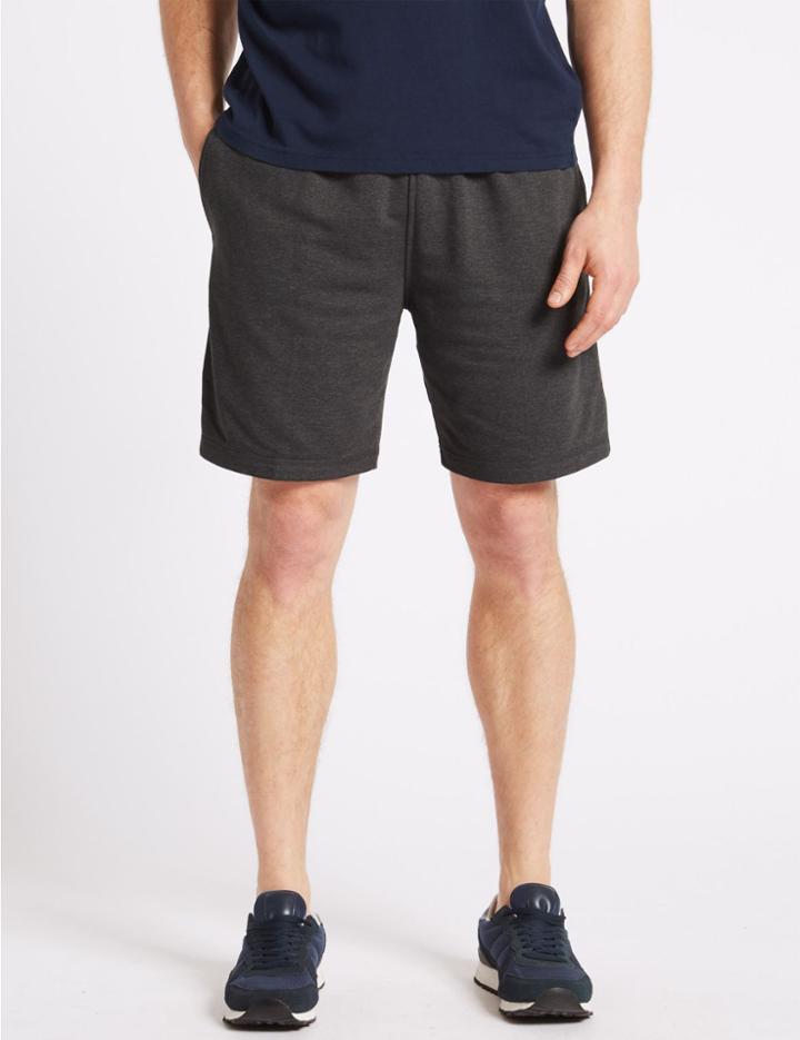 Marks & Spencer Cotton Rich Sweat Shorts Charcoal Mix