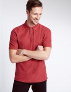 Marks & Spencer Pure Cotton Polo Shirt Red Mix