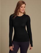 Marks & Spencer Merino Wool Blend Thermal Long Sleeve Top Black