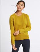 Marks & Spencer Lambswool Rich Round Neck Jumper Winter Lime