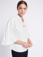 Marks & Spencer Pure Cotton Embellished Blouse White