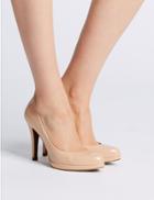 Marks & Spencer Stiletto Heel Platform Skin Tone Court Shoes Light Caramel